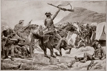 Carga de los Bushmen y neozelandeses sobre los cañones bóer, cerca de Klerksdorp, 24 de marzo de 1901